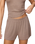 The Z Supply Womens Just Right Rib Shorts in Heather Ash