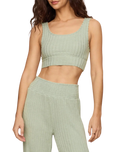 The Z Supply Womens Zoe Silky Rib Tank Bra in Aqua Cloud
