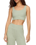 The Z Supply Womens Zoe Silky Rib Tank Bra in Aqua Cloud