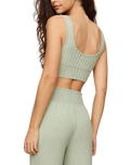 The Z Supply Womens Zoe Silky Rib Tank Bra in Aqua Cloud