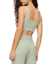 The Z Supply Womens Zoe Silky Rib Tank Bra in Aqua Cloud