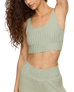 The Z Supply Womens Zoe Silky Rib Tank Bra in Aqua Cloud