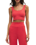 Zoe Silky Rib Tank Bra in Crimson Crush