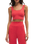 Zoe Silky Rib Tank Bra in Crimson Crush