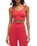 Zoe Silky Rib Tank Bra in Crimson Crush
