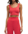 Zoe Silky Rib Tank Bra in Crimson Crush