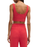 Zoe Silky Rib Tank Bra in Crimson Crush
