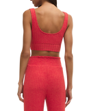 Zoe Silky Rib Tank Bra in Crimson Crush