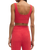 Zoe Silky Rib Tank Bra in Crimson Crush