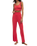 Zoe Silky Rib Tank Bra in Crimson Crush