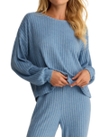 Daydream Silky Rib Top in Oceanic Blue