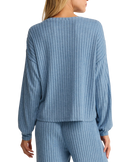 Daydream Silky Rib Top in Oceanic Blue