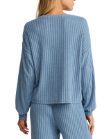Daydream Silky Rib Top in Oceanic Blue