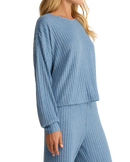 Daydream Silky Rib Top in Oceanic Blue
