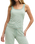 Kiera Stripe Vest in Crystal Green