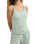 Kiera Stripe Vest in Crystal Green