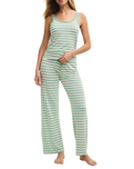 Kiera Stripe Vest in Crystal Green