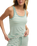 Kiera Stripe Vest in Crystal Green