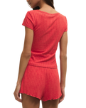 Flower Market Rib T-Shirt in Crimson Crush