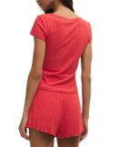 Flower Market Rib T-Shirt in Crimson Crush
