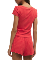 Flower Market Rib T-Shirt in Crimson Crush