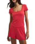 Flower Market Rib T-Shirt in Crimson Crush