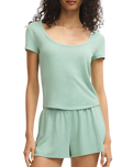 Flower Market Soft Knit T-Shirt in Crystal Green