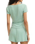 Flower Market Soft Knit T-Shirt in Crystal Green