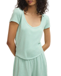 Flower Market Soft Knit T-Shirt in Crystal Green