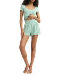 Flower Market Soft Knit T-Shirt in Crystal Green