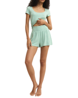 Flower Market Soft Knit T-Shirt in Crystal Green