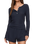 The Z Supply Womens Just Right Rib Henley Top in Eclipse