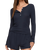 The Z Supply Womens Just Right Rib Henley Top in Eclipse