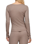 The Z Supply Womens Just Right Rib Henley Top in Heather Ash