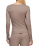 The Z Supply Womens Just Right Rib Henley Top in Heather Ash