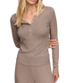 The Z Supply Womens Just Right Rib Henley Top in Heather Ash