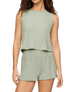 The Z Supply Womens Sloane Silky Rib Vest in Aqua Cloud