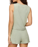 The Z Supply Womens Sloane Silky Rib Vest in Aqua Cloud
