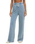 The Z Supply Womens Hunter Knit Denim Trousers in Ocean Air Indigo