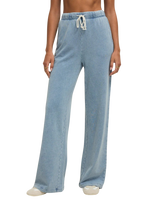 The Z Supply Womens Hunter Knit Denim Trousers in Ocean Air Indigo