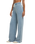 The Z Supply Womens Hunter Knit Denim Trousers in Ocean Air Indigo
