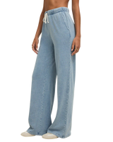 The Z Supply Womens Hunter Knit Denim Trousers in Ocean Air Indigo