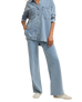 The Z Supply Womens Hunter Knit Denim Trousers in Ocean Air Indigo