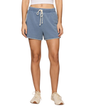 The Z Supply Womens Hunter Whipstitch Knit Denim Shorts in Santorini Indigo