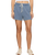 The Z Supply Womens Hunter Whipstitch Knit Denim Shorts in Santorini Indigo