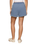 The Z Supply Womens Hunter Whipstitch Knit Denim Shorts in Santorini Indigo