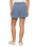 The Z Supply Womens Hunter Whipstitch Knit Denim Shorts in Santorini Indigo