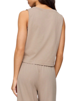 The Z Supply Womens Sloane V-Neck Top in Stone Gray