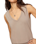 The Z Supply Womens Sloane V-Neck Top in Stone Gray