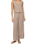 The Z Supply Womens Sloane V-Neck Top in Stone Gray